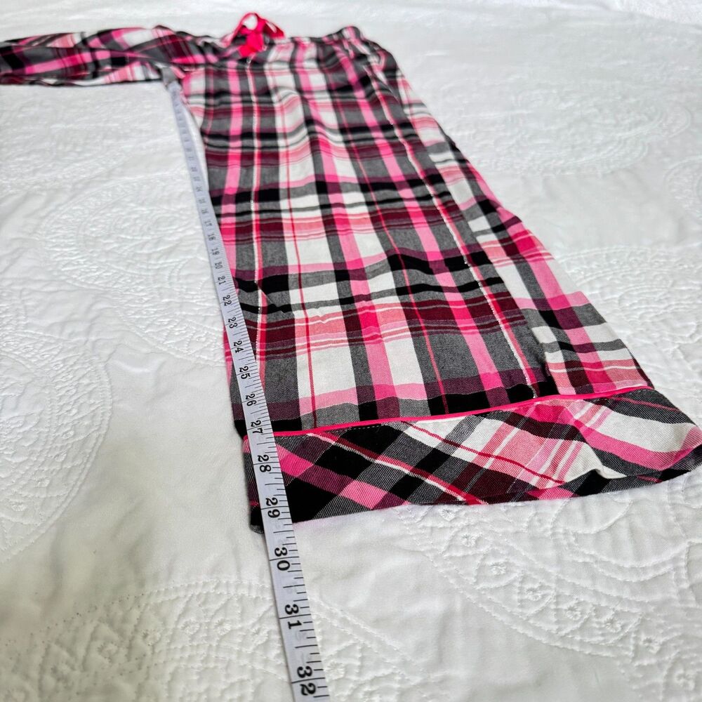 Victoria's Secret Plaid Print VS Logo Embroidered Pajamas Set Pink Black Size XS - Picture 4 of 9